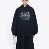 Echte Balenciaga Large Fit Schwarz 620947TIVA21000