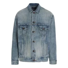Est. 1917 College-Logo-Print-Denim-Jacke, weite Passform «Washed Light Blue» 675207TJW795620