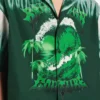 Extreme Tie-Dye-Bowling-Kurzarmhemd für Herren in Grün/Weiss