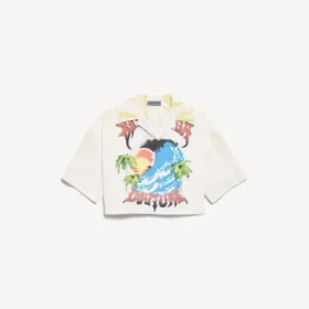 Extreme Tie-Dye-Bowlinghemd für Damen in Weiss/Gelb