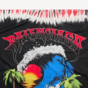 Extremer Tie-Dye-Pareo für Herren in Schwarz/Rot