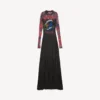 Extremes Tie-Dye-Langarmkleid für Damen in Schwarz Extremes Tie-Dye-Langarmkleid für Damen in Schwarz