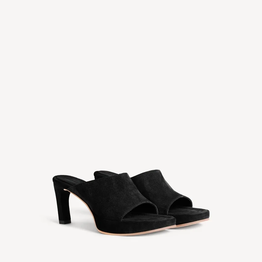 Fargo-Pantoletten für Damen in Schwarz Fargo-Pantoletten für Damen in Schwarz