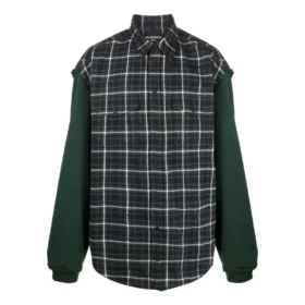 Flanellhemd mit Karomuster und Einsätzen «Green» 658936TCM013064