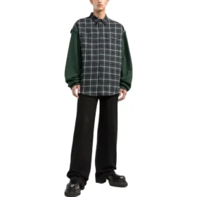 Flanellhemd mit Karomuster und Einsätzen «Green» 658936TCM013064