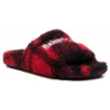 Furry Slides «Fake Fur Red Black» 654261W2F21