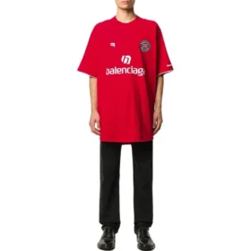 Fussball-T-Shirt Oversized «Red White» 641658TJV516540