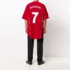 Fussball-T-Shirt Oversized «Red White» 641666TJV056540