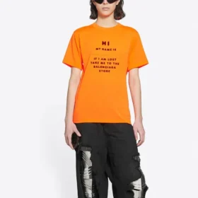 FW21 Elastische Slim-Fit-Kurzarm-T-Shirt Orange 661705TKVH57513