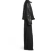 FW23 Dekonstruierte Zip-Up-Jacke «Black Soft Buffalo Skin» 768749TMS031000