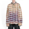 Gebleichtes kariertes Langarm-Hoodie-Shirt «Red White Black» 699223TMM059783