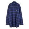 Gekariertes Baumwoll-Twill-Hemd «Blue» 625548T1M194450