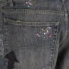 Gerade Denim-Hose mit Doodle-Print «Blue» 746986TOW664036