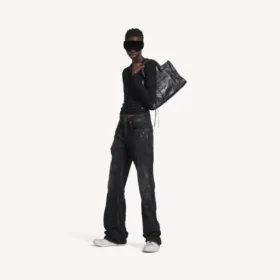 Gerade geschnittene City-Hose für Damen in Schwarz