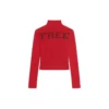 Gerippter bedruckter FREE-Rollkragenpullover «Red» 662722T32106167