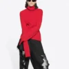 Gerippter bedruckter FREE-Rollkragenpullover «Red» 662722T32106167
