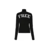 Gerippter bedruckter FREE-Rollkragenpullover «Schwarz» 662722T32101070