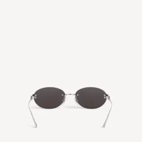 Gossip Oval AF Sonnenbrille in Silber/Schwarz