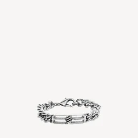 Gourmette-Armband mit BB Icon in Antiksilber