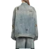 Graffiti-Denim-Jacke «Hellblau» 721708TOW664036