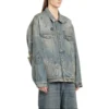 Graffiti-Denim-Jacke «Hellblau» 721708TOW664036