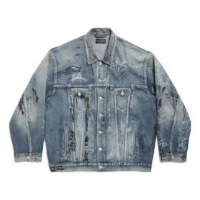 Graffiti Oversized-Jacke «Light Blue» 745048TNW014012