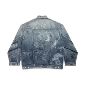 Graffiti Oversized-Jacke «Light Blue» 745048TNW014012