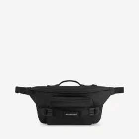 Grosse Herren-Army-Gürteltasche in Schwarz