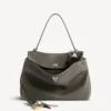 Grosse Rodeo-Handtasche für Damen mit Anhängern in Khaki Grosse Rodeo-Handtasche für Damen mit Anhängern in Khaki