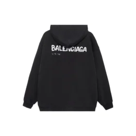 Handgezeichneter Balenciaga-Hoodie, mittlere Passform «Schwarz» 600583TOVO61070