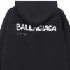 Handgezeichneter Balenciaga-Hoodie, mittlere Passform «Schwarz» 600583TOVO61070