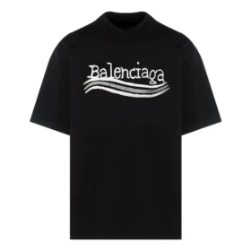 Handgezeichnetes Balenciaga-T-Shirt «Black» 641675TNVE71197