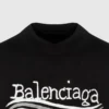 Handgezeichnetes Balenciaga-T-Shirt «Black» 641675TNVE71197