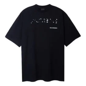 Handgezeichnetes Balenciaga-T-Shirt, weite Passform «Schwarz» 641675TOVO51070
