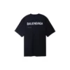 Handgezeichnetes Balenciaga-T-Shirt, weite Passform «Schwarz» 641675TOVO51070