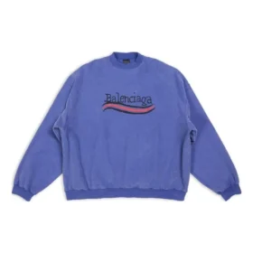 Handgezeichnetes Oversize-Sweatshirt mit Political Campaign-Motiv «Blue» 720428TNVE84119