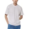 Handgezeichnetes T-Shirt, mittlere Passform «Weiss» 764235TPVU49601