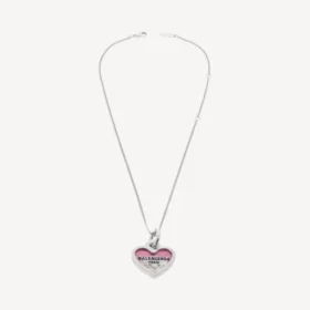 Hübsche Halskette in Silber/Fuchsia
