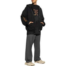 Heavy-Metal-Hoodie mit Reissverschluss «Schwarz» 744455TOVD81055