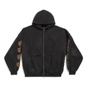 Heavy Metal Zip-Up-Hoodie Oversized «Black Faded» 744444TOVD91055