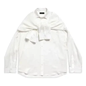 Hemd mit geknoteten Ärmeln, Oversize «White» 768553TPO359000
