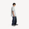 Herren 3b Fussball-T-Shirt mit V-Ausschnitt, Oversize, in Grau/Weiss Herren 3b Fussball-T-Shirt mit V-Ausschnitt, Oversize, in Grau/Weiss