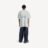 Herren 3b Fussball-T-Shirt mit V-Ausschnitt, Oversize, in Grau/Weiss Herren 3b Fussball-T-Shirt mit V-Ausschnitt, Oversize, in Grau/Weiss