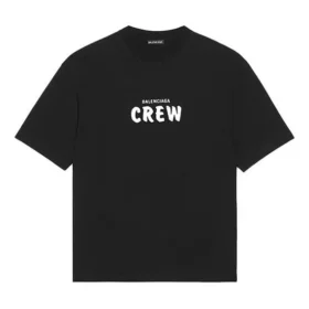 Herren Balenciaga Alphabet-Muster, locker sitzend, kurzärmelig, schwarz 612966TIV241070