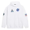 Herren Balenciaga x NASA FW21 Crossover-Logo Baumwolle Classic Kapuzenpullover, locker geschnitten, langärmelig, weiss 651799TKVD89040