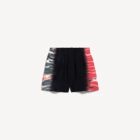 Herren-Bermuda in Regular-Fit mit extremem Tie-Dye-Muster in Schwarz