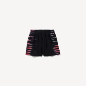 Herren-Bermuda in Regular-Fit mit extremem Tie-Dye-Muster in Schwarz