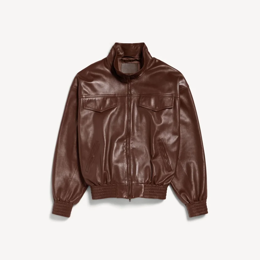 Herren-Bomberjacke mit hohem Kragen in Castor Herren-Bomberjacke mit hohem Kragen in Castor