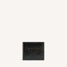 Herren-Brieftasche «Le City» in quadratischer Faltform in Schwarz