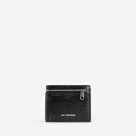 Herren-Brieftasche «Superbusy» im quadratischen Faltformat in Schwarz